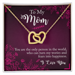 Interlocking Hearts Necklace - To My Mom You Are The Only Person