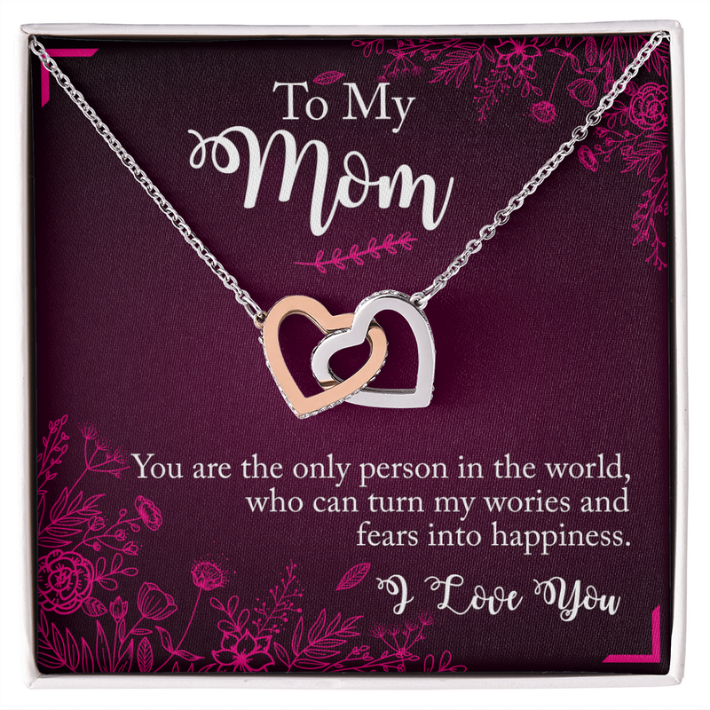 Interlocking Hearts Necklace - To My Mom You Are The Only Person